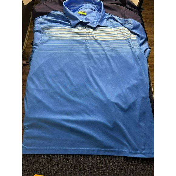 Lot Of 3 Men's Ben Hogan Performance 3XL Polo Shirts Blue & Navy Stripe/Plain Sh - Picture 2 of 8